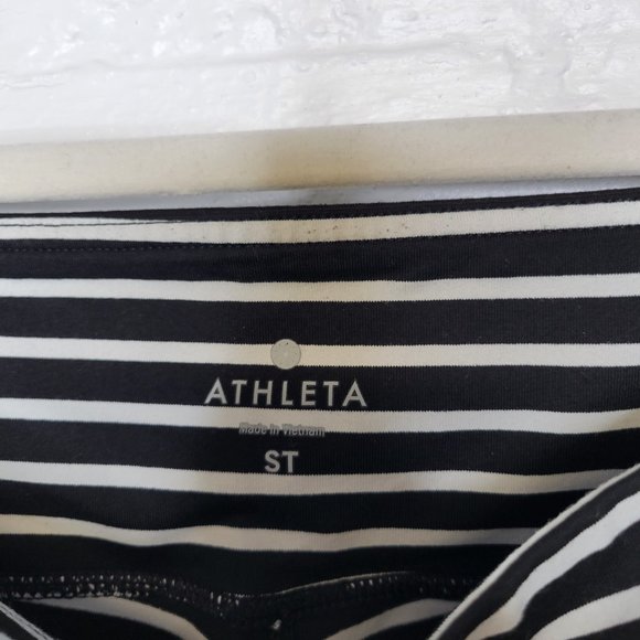 Athleta Women's Small Tall Leggings Black White Crop - Picture 3 of 4